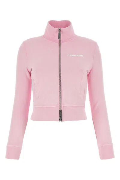 Dsquared2 Mini Fit Full Zipped Sweatshirt In Pink