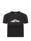 Dsquared2 Signature Icon Cropped T-shirt In Black