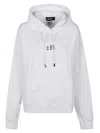Dsquared2 Logo Printed Drawstring Hoodie In White-black