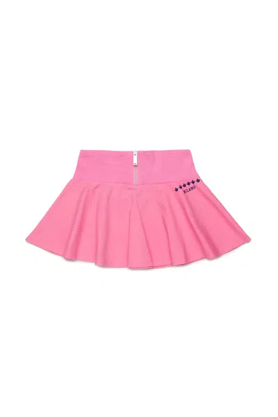 Dsquared2 Kids' Mini Skirt With Printed Logo In Pink