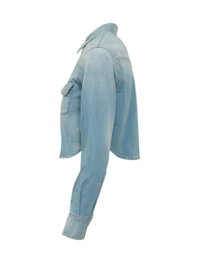 Dsquared2 Mini Western Shirt In Azzurro