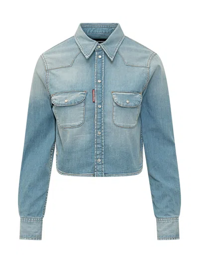 Dsquared2 Mini Western Shirt In Blue