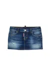 Dsquared2 Cotton Mini Skirt In Blue
