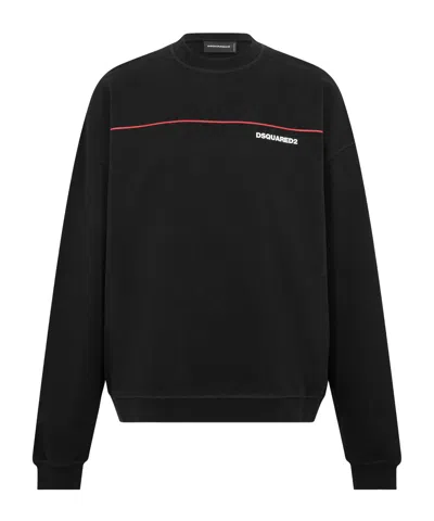 Dsquared2 Minimalist Crew Neck Sweatshirt In Black
