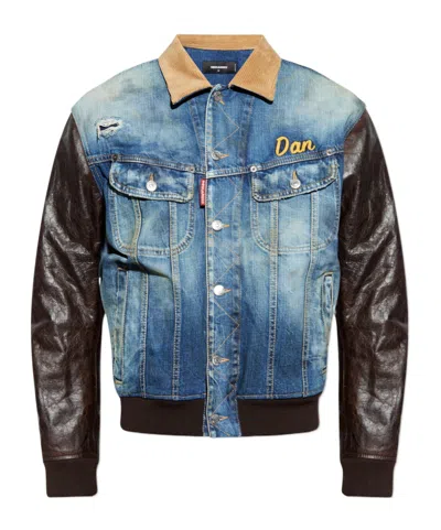 DSQUARED2 DSQUARED2 MEDIUM RUSTY NAIL WASH L.A. COLLEGE DISTRESSED JACKET