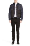 Dsquared2 Mixed Media Quilted Denim Jacket In Blue