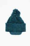 Dsquared2 Mixed-wool Beanie With Visor In Blue