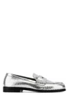 Dsquared2 Metallic Neoclassic Loafers With Textured Surface In Metallic