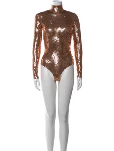 Pre-owned Dsquared2 Mock Neck Long Sleeve Bodysuit In Brown