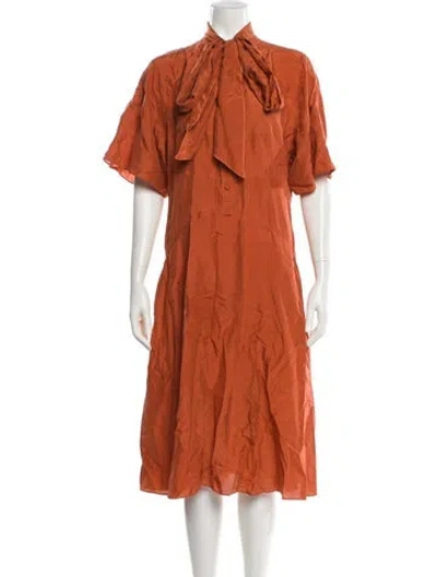 Pre-owned Dsquared2 Mock Neck Midi Length Dress W/ Tags In Orange