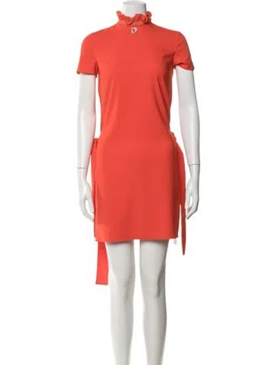 Pre-owned Dsquared2 Mock Neck Mini Dress In Orange