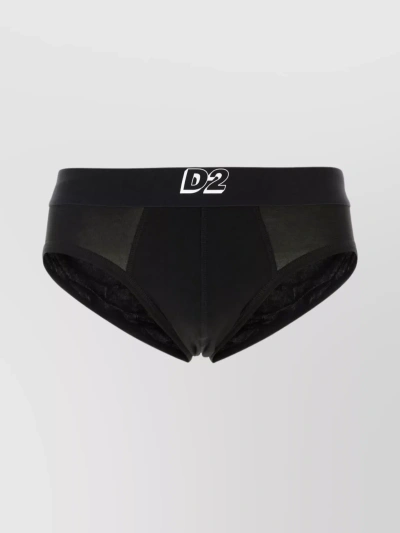 Dsquared2 Modal Flexi-waist Contour Brief In Black