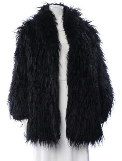 Pre-owned Dsquared2 Mohair Faux Fur Coat In Black