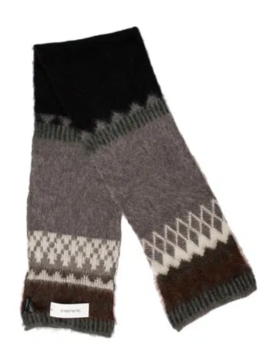 Pre-owned Dsquared2 Mohair Patterned Scarf In Brown