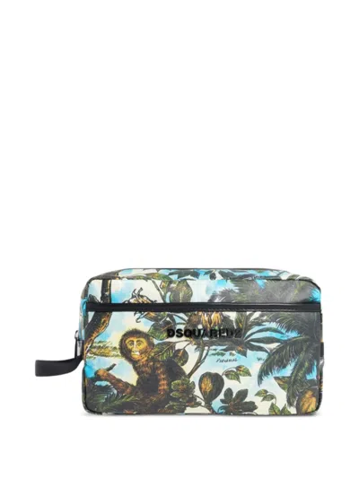 Dsquared2 Monkey Business Wash Bag In Multi