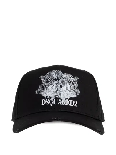 Dsquared2 Monkey-motif Baseball Cap In Black
