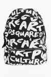 Dsquared2 Monogram Canvas Backpack With Outer Pocket