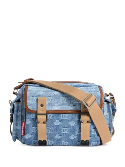 Dsquared2 Monogram Cross Body Bag In Blue