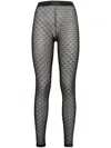 Dsquared2 All-over Monogram Sheer Lace Tights In Black