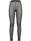 Dsquared2 All-over Monogram Sheer Lace Tights In Black