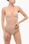 Dsquared2 Monogram Lace Bodysuit In Neutral