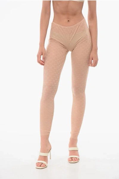 Dsquared2 Monogram Lace Collant In Brown