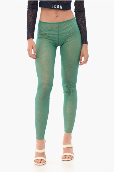 Dsquared2 Monogram Lace Collant In Green