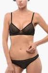Dsquared2 Monogram Lace Triangle Bra In Black