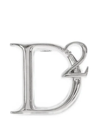 Dsquared2 Monogram Logo Pin In Metallic