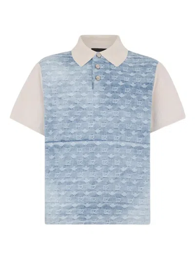 Dsquared2 Monogram-logo Short-sleeve Polo Shirt In Blue