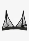 Dsquared2 Logo-lace Triangle Bra In Black