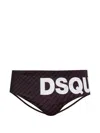Dsquared2 Monogram Swim Briefs In Brown