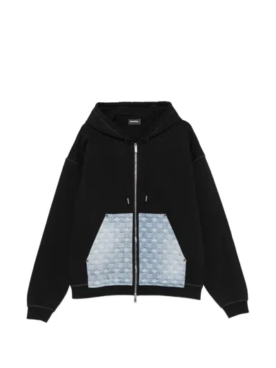 Dsquared2 Monogram-pattern Hoodie In Black