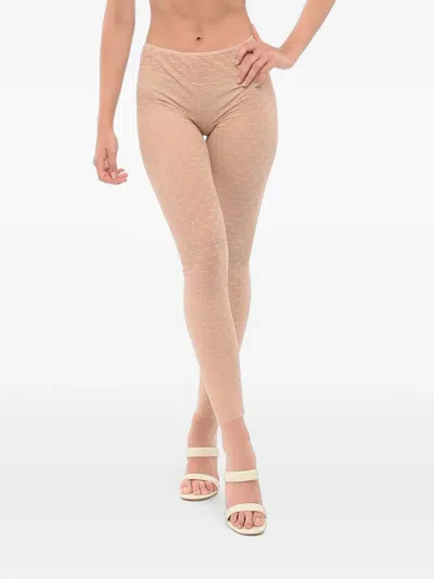 Dsquared2 Monogram-pattern Tights In Neutral