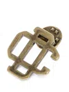 Dsquared2 Monogram-plaque Brooch In Gold