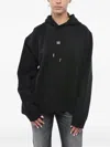 Dsquared2 Monogram-plaque Drawstring Hoodie In Black