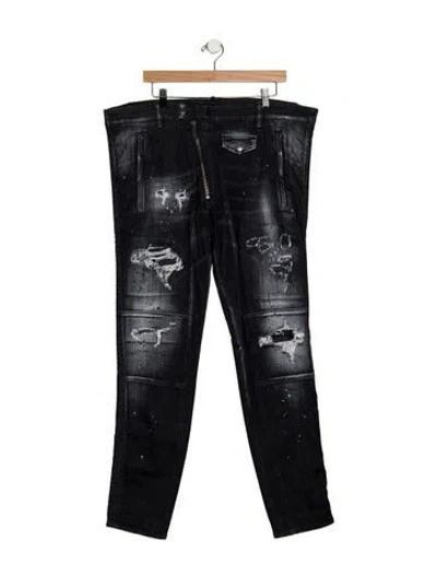 Pre-owned Dsquared2 Moto Jeans In Black