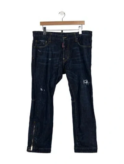 Pre-owned Dsquared2 Moto Jeans In Blue