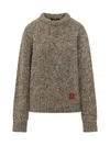 Dsquared2 Mouline Pullover Sweater In Gray
