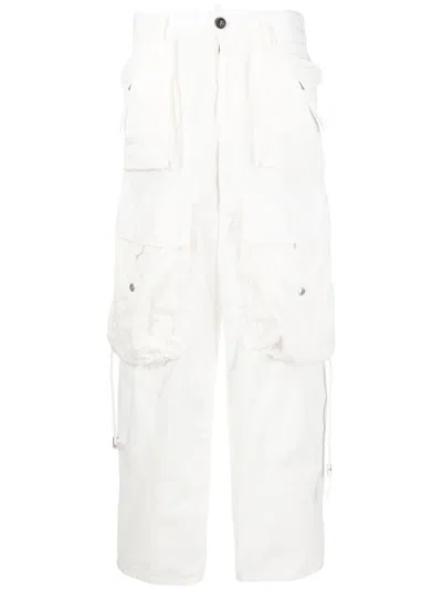 Dsquared2 Multi-pocket Cargo Trousers In 白色