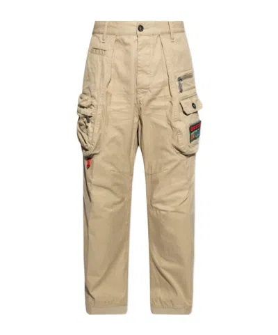 Dsquared2 Cotton Cargo Pants In Beige