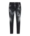 Dsquared2 Mens Black Skater Paint-splatter Distressed Slim-fit Tapered-leg Stretch-denim Jeans In Black