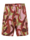 Dsquared2 Multicolor Abstract Shorts In Pink