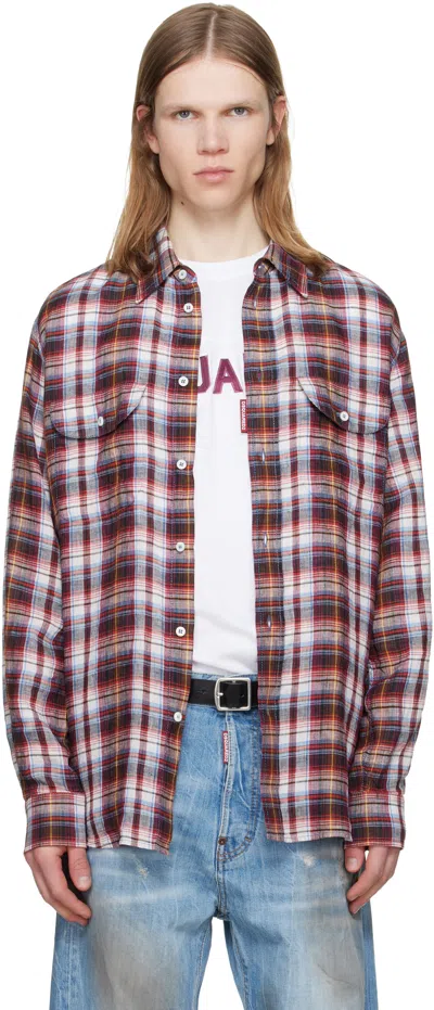 Dsquared2 Multicolor Canadian Vintage Linen Shirt