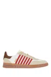 Dsquared2 Multicolor Canvas Boxer Sneakers In Bianco Rosso