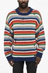 Dsquared2 Multicolor Crew-neck Sweater With Distressed Details
