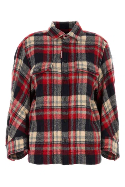 DSQUARED2 MULTICOLOR EMBROIDERED FLANNEL DEAN SHIRT