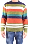 Dsquared2 Wool-blended Fuzzy Pullover With Striped Pattern In Multi