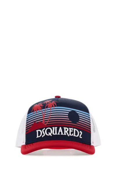 DSQUARED2 MULTICOLOR JERSEY AND MESH BASEBALL CAP