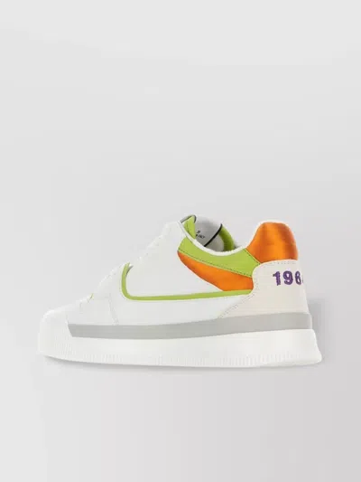 Dsquared2 Multicolor Leather And Polyester Sneakers In White